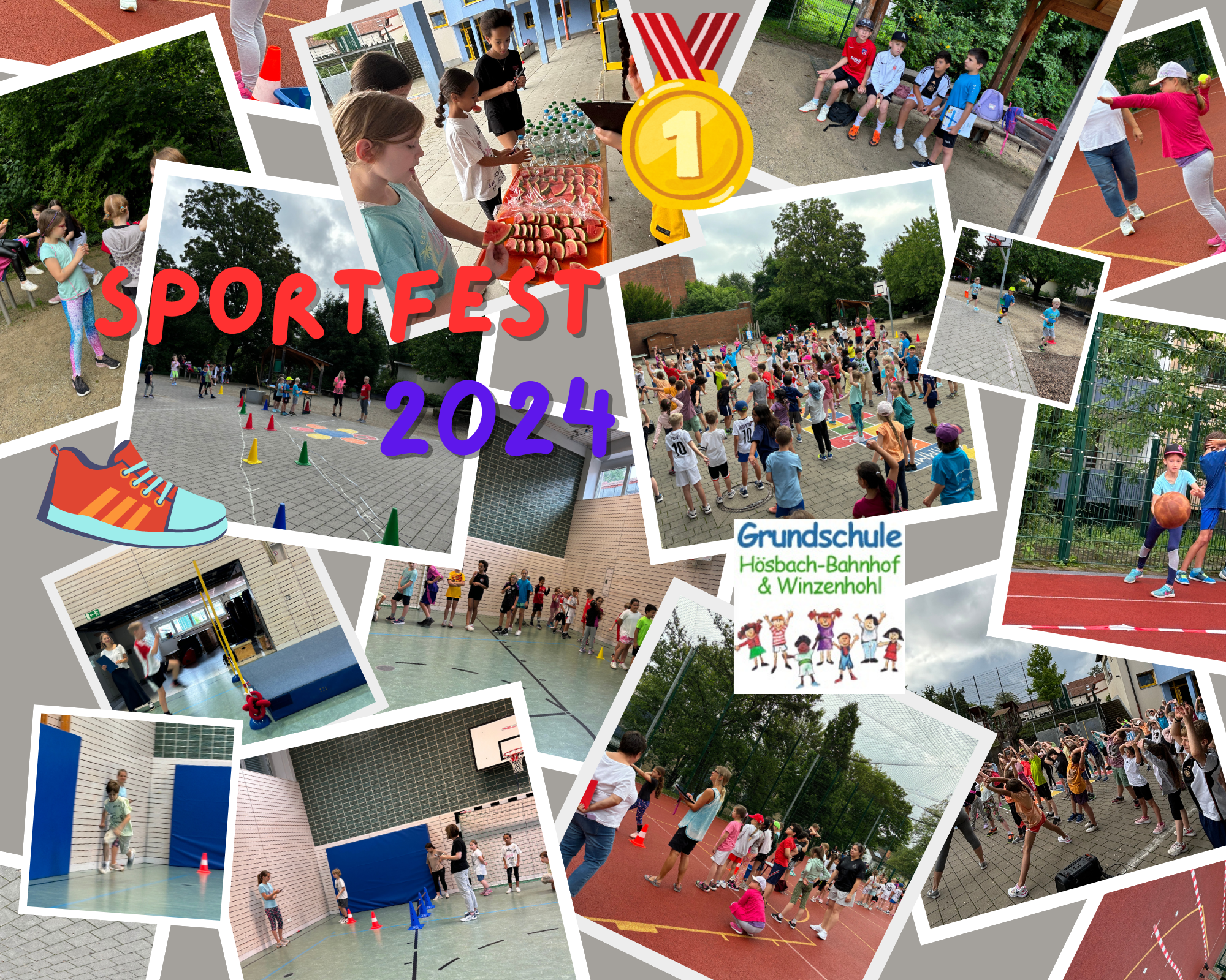 Foto-Collage mit Bildern vom Sportfest